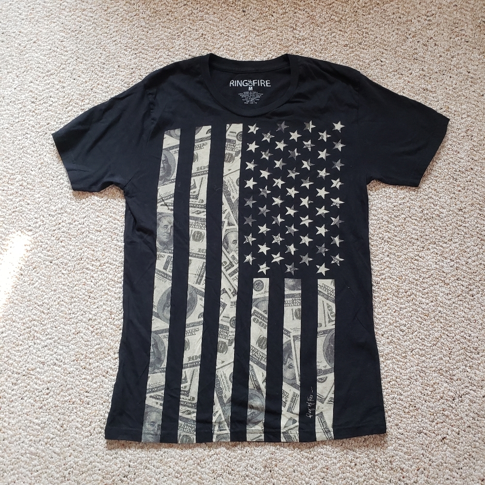 Ring of Fire America Flag Money Shirt